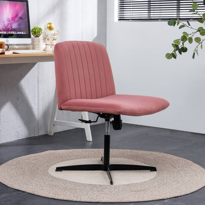 Pink Velvet Material. Home Computer Chair Office Chair Adjustable 360 °Swivel Cushion Chair With Black Foot Swivel Chair Makeup Chair Study Desk Chair. No Wheels