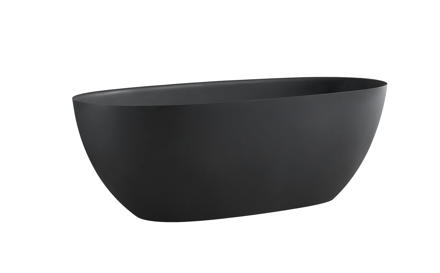 65'' x 29.5'' Freestanding Bathtoom Soaking Artificial Stone  Solid Surface Bathtub 1650MM Black