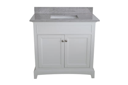 Montary 31 inches bathroom stone vanity top calacatta gray engineered marble color with undermount ceramic sink and single faucet hole with backsplash