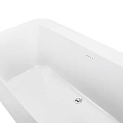 59" 100% Acrylic Freestanding Bathtub，Contemporary Soaking Tub，white Bathtub