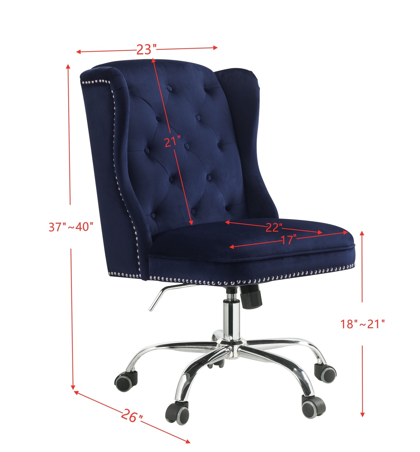 ACME Jamesia Office Chair, Midnight Blue Velvet 92665