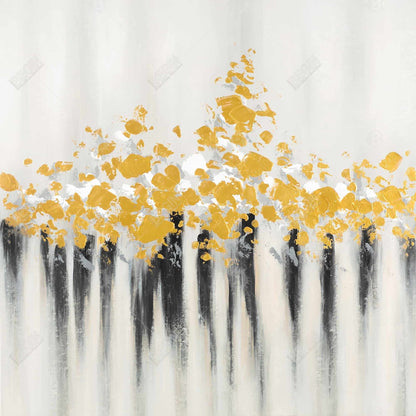 Abstract gold flowers  - 16x16 Print on canvas