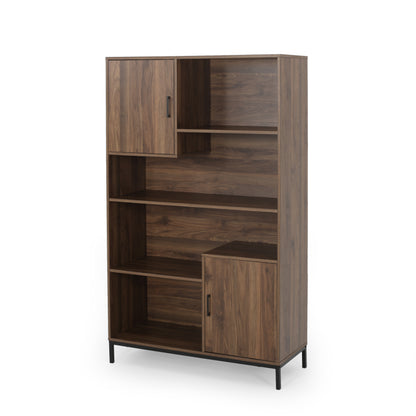 Joaquin bookcase with storage, walnut