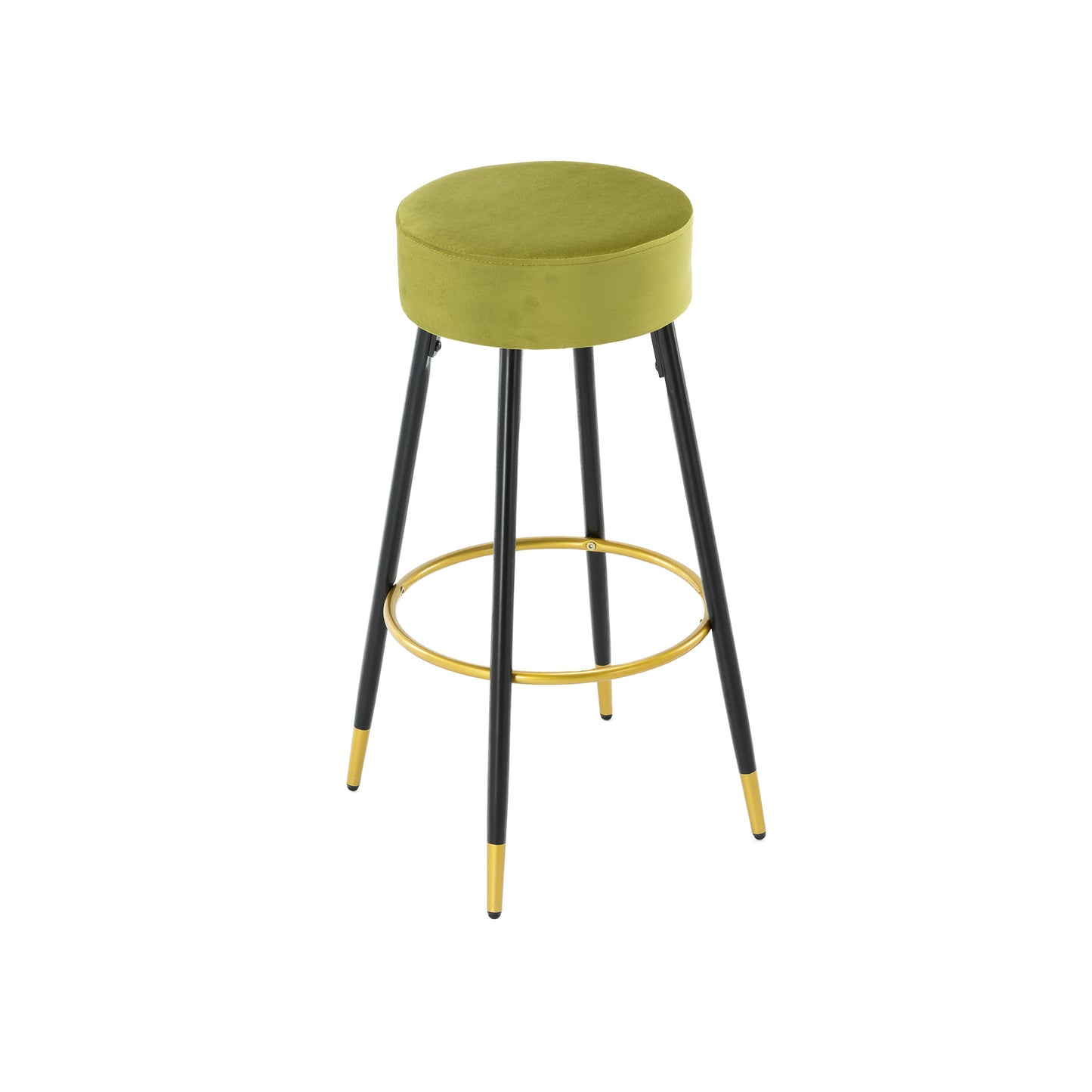 Counter Height Bar Stools Set of 2, Velvet Kitchen Stools Upholstered Dining Chair Stools 24 Inches Height with Golden Footrest for Kitchen Island Coffee Shop Bar Home Balcony,