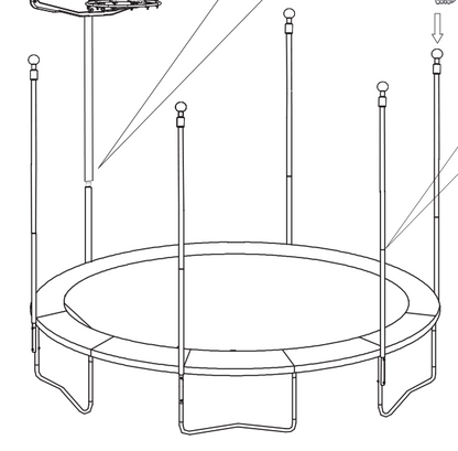 basketball tube for 12 14ft trampoline ONLY FOR SW0032 33