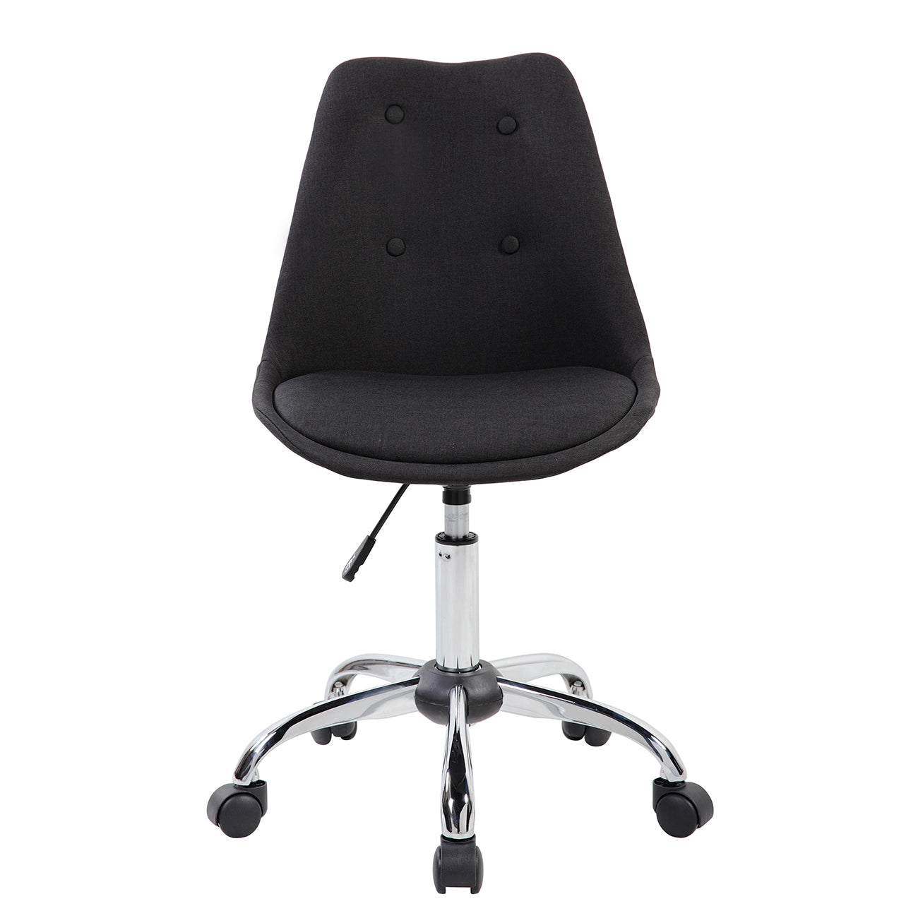 Techni Mobili Armless Task Chair with Buttons, Black