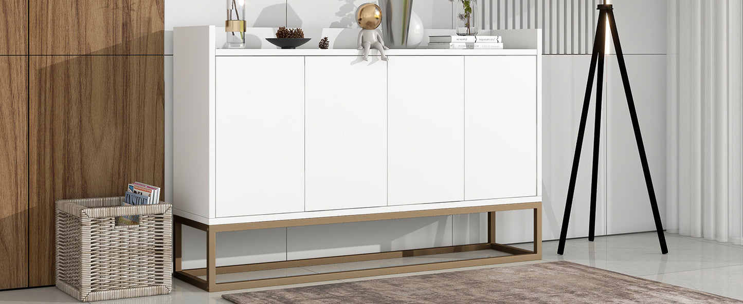 TREXM Modern Sideboard Elegant Buffet Cabinet with Large Storage Space for Dining Room, Entryway (White)