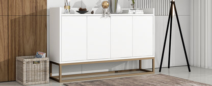 TREXM Modern Sideboard Elegant Buffet Cabinet with Large Storage Space for Dining Room, Entryway (White)