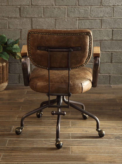 ACME Hallie Office Chair in Vintage Whiskey Top Grain Leather 92410