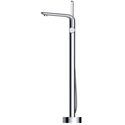 2 Spouts With Hand Shower Double Handle Floor Mounted Clawfoot Freestanding Faucet, Tub Faucet,Chrome