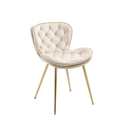 COOLMORE  Owen Collection Modern | Contemporary Velvet Upholstered Dining Chair with Polished Gold Legs, Set of 2