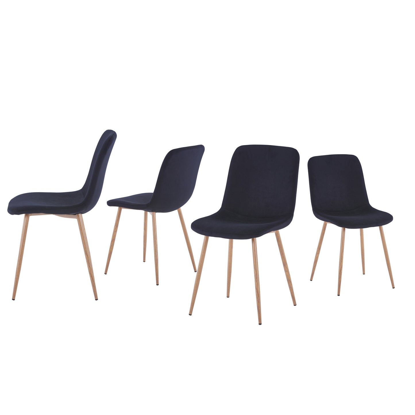 Dining Chair 4PCS（BLACK），Modern style，New technology，Suitable for restaurants, cafes, taverns, offices, living rooms, reception rooms.Simple structure, easy installation.