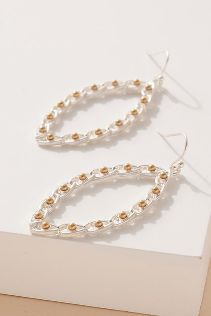 Leaf Shaped Chain Dangling Earrings