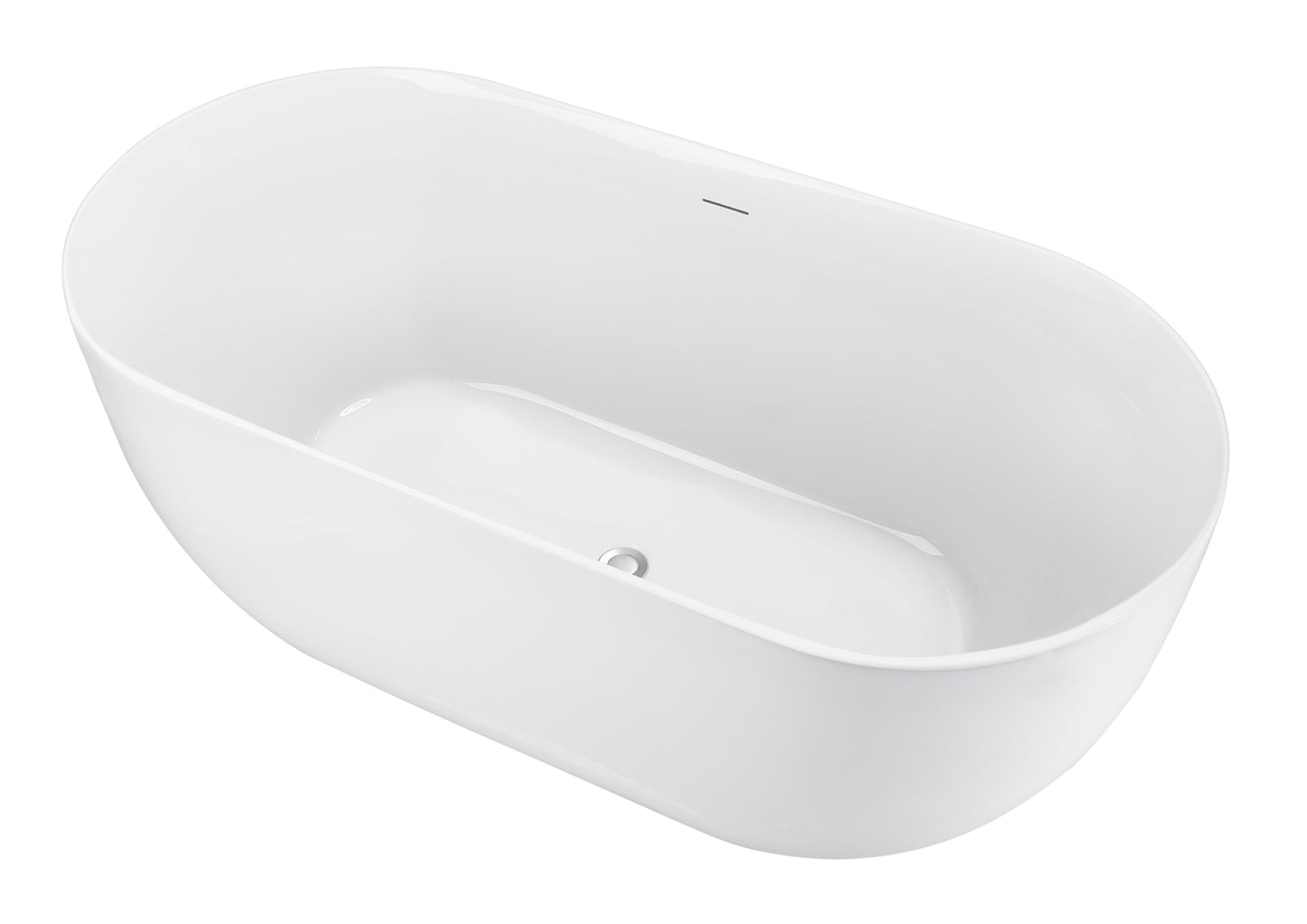 67" 100% Acrylic Freestanding Bathtub，Contemporary Soaking Tub，white Bathtub