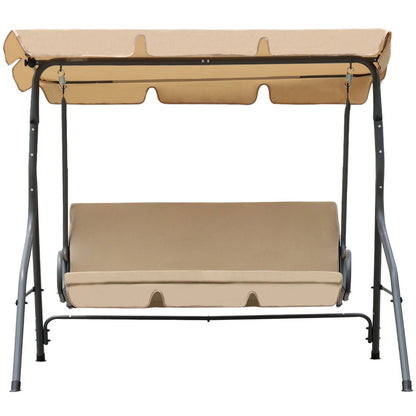 Outdoor 3 Person Patio Swing Seat with Adjustable Canopy for Patio, Garden, Poolside, Balcony