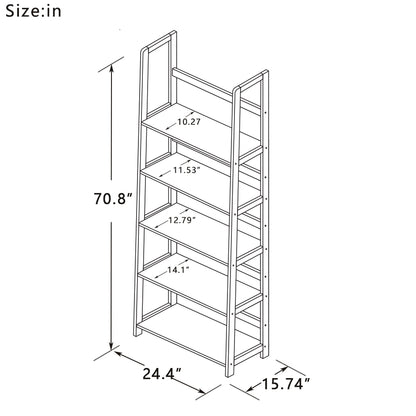 Solid Bamboo wood 5 tires book shelf