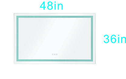 48 x 36 Inch LED Mirror Bathroom Vanity Mirrors with Lights, Wall Mounted Anti-Fog Memory Large Dimmable Front Light Makeup Mirror