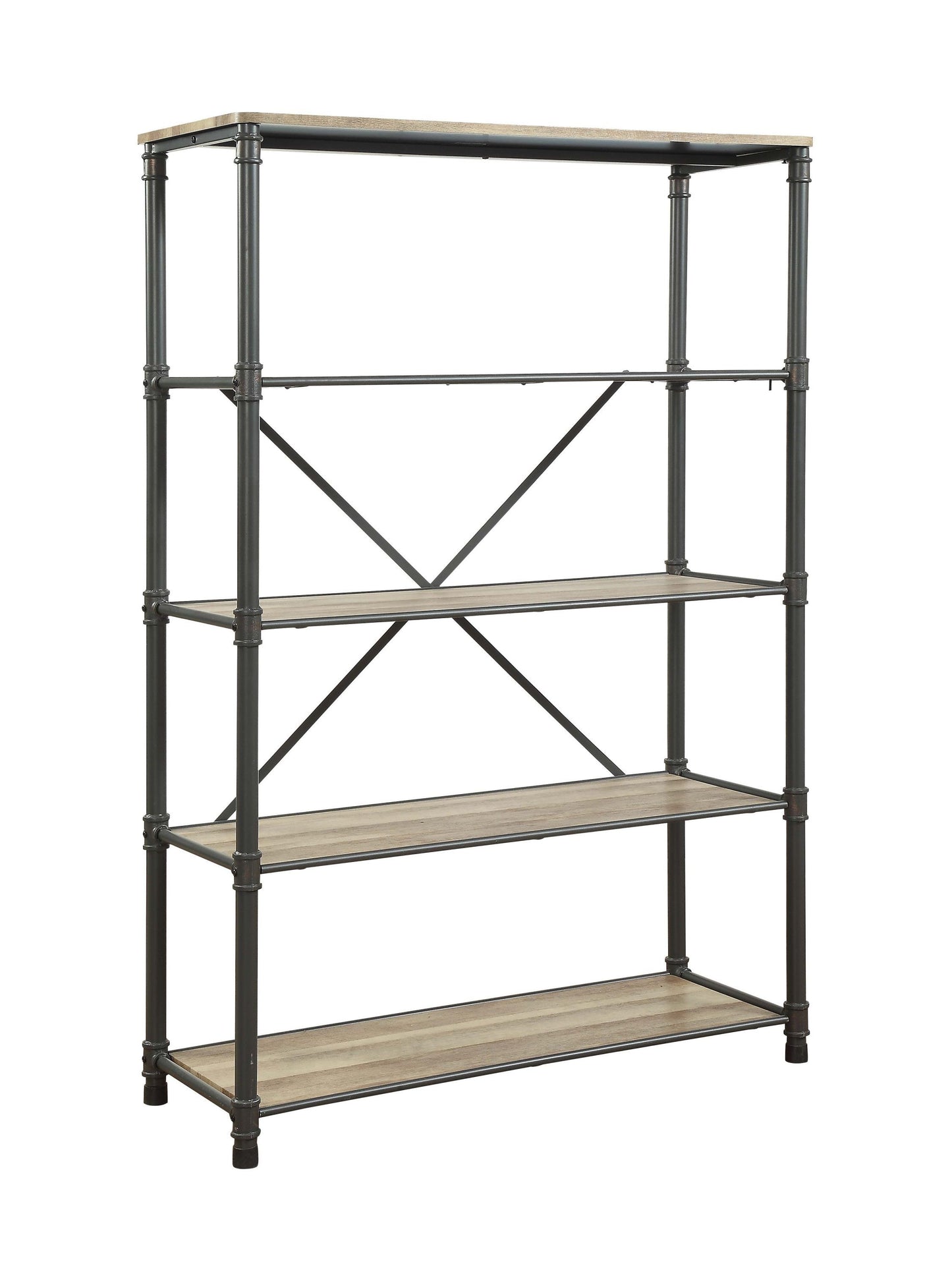 ACME Itzel Bookshelf in Antique Oak & Sandy Gray 92200