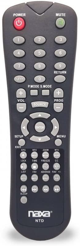 NAXA Original Replacement Remote Control for Naxa NT and NTD Model 12 Volt TVs and TV/DVD Combo Players by VYSN