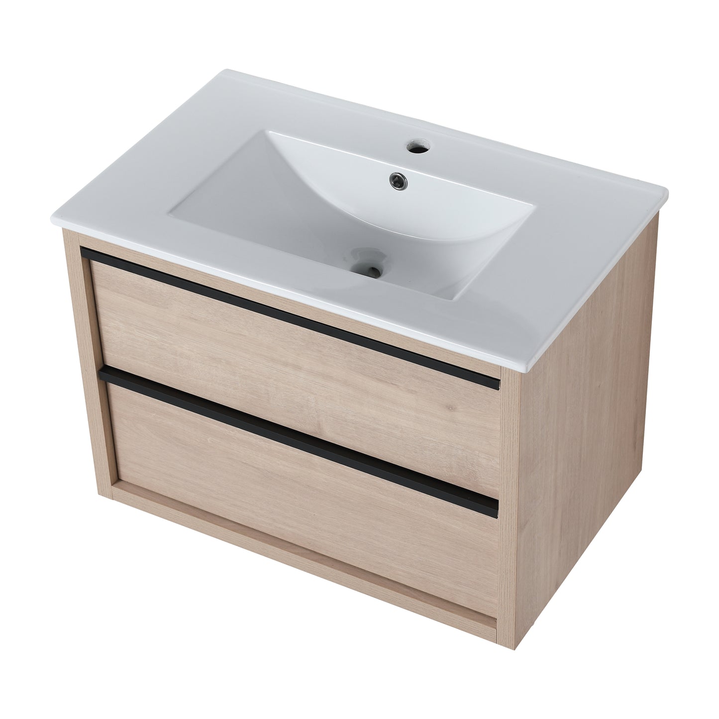 30" Bathroom Vanity with 2/3 Soft Close drawers,  White Ceramic Basin