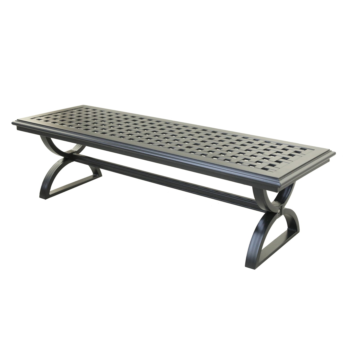 Outdoor Aluminum Bench with Cushion, Espresso Brown/Canvas Taupe