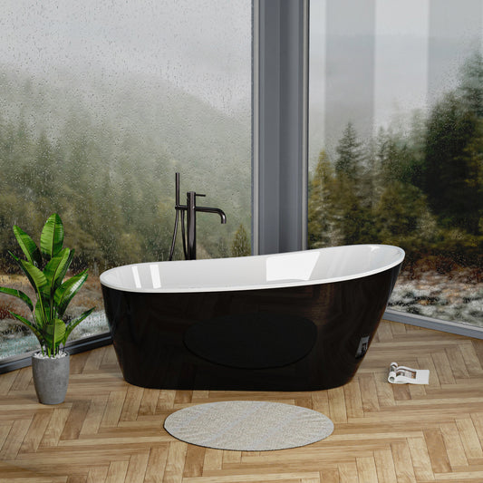 Acrylic Freestanding Soaking Bathtub-55‘’-black