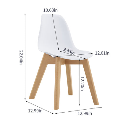 BB chair ,wood leg; Modern Kids Chair (Set of 2)  WHITE, 2 pcs per set