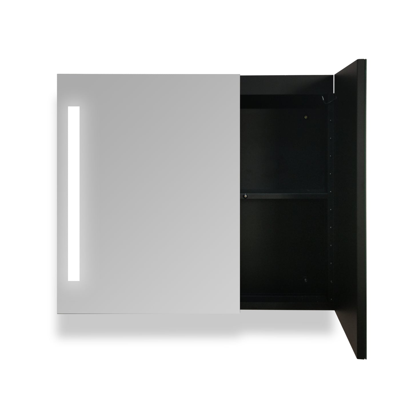 30x26 inch Black LED Mirror Medicine Cabinet Surface, Defogger, Anti-Fog,Dimmable Lights Brightness Memory
