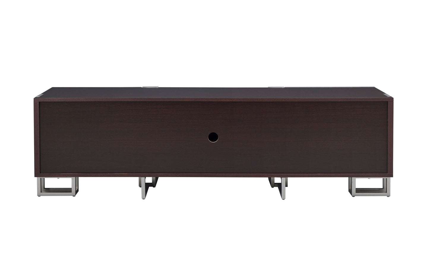 ACME Cattoes TV Stand in Dark Walnut & Nickel 91795