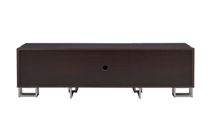 ACME Cattoes TV Stand in Dark Walnut & Nickel 91795