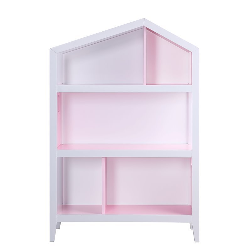 ACME Doll Cottage Bookcase in White & Pink 92560