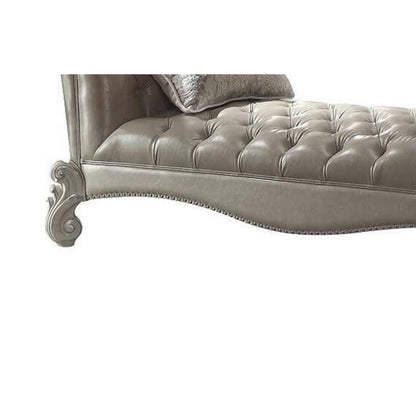 Wooden Chaise with 1 Pillow, Vintage Gray