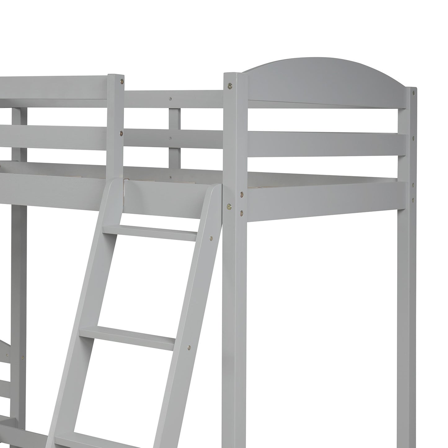 Twin L-Shaped Bunk Bed and Loft Bed - Gray