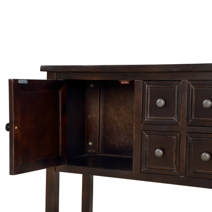 TREXM  Cambridge Series Buffet Sideboard Console Table with Bottom Shelf (Espresso)