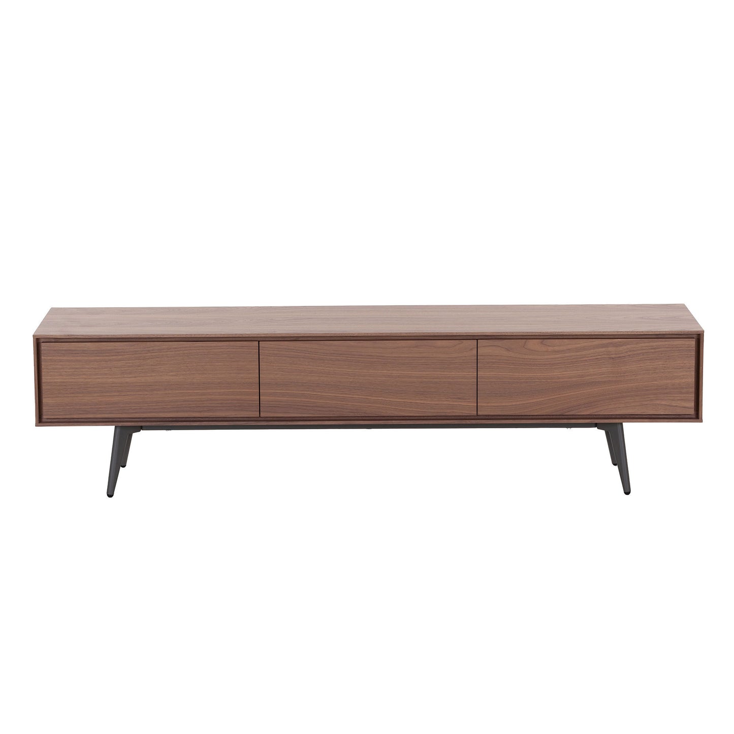 70" Mid-Century Modern Low Profile Media Console TV Stand, 70 Inch, Walnut