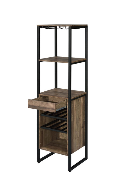 ACME NarikWine Rack in Weathered Oak 97800