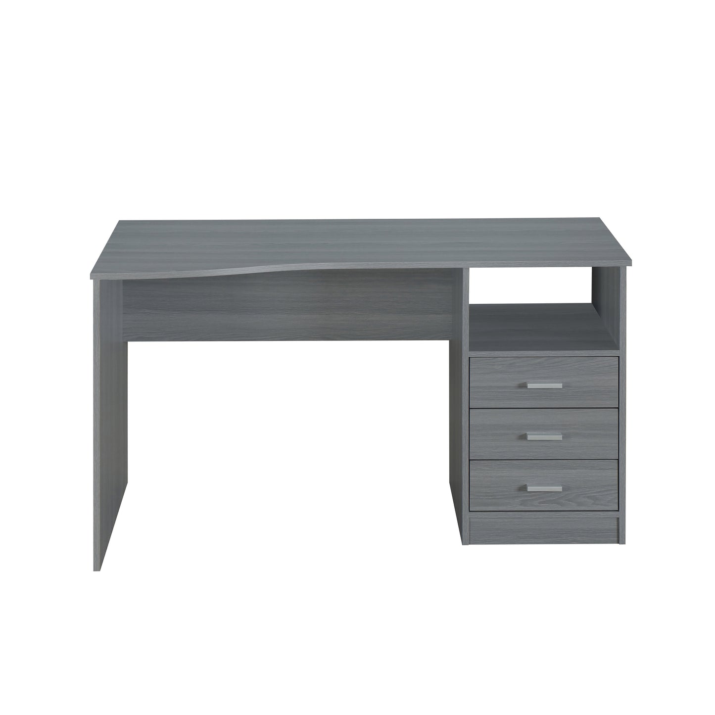 Techni Mobili Classic Computer Desk with Multiple Drawers, Grey