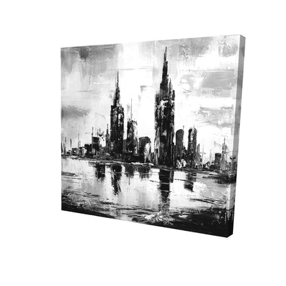 Mono urban cityscape - 08x08 Print on canvas