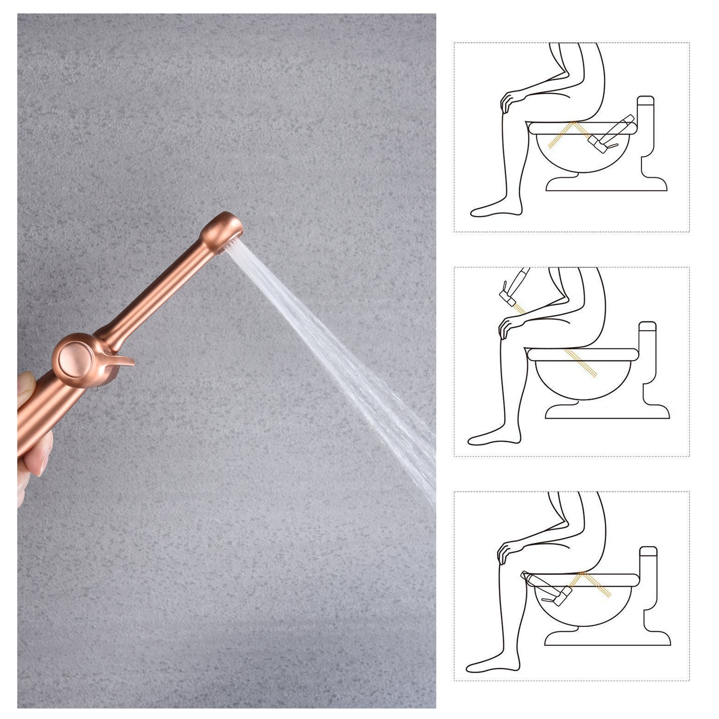 Handheld Bidet Sprayer for Toilet, All Brass Cloth Diaper Toilet Sprayer Bidet Spray Attachment with Bidet Hose, Upgrade Backflow Preventer for Self Cleaning,