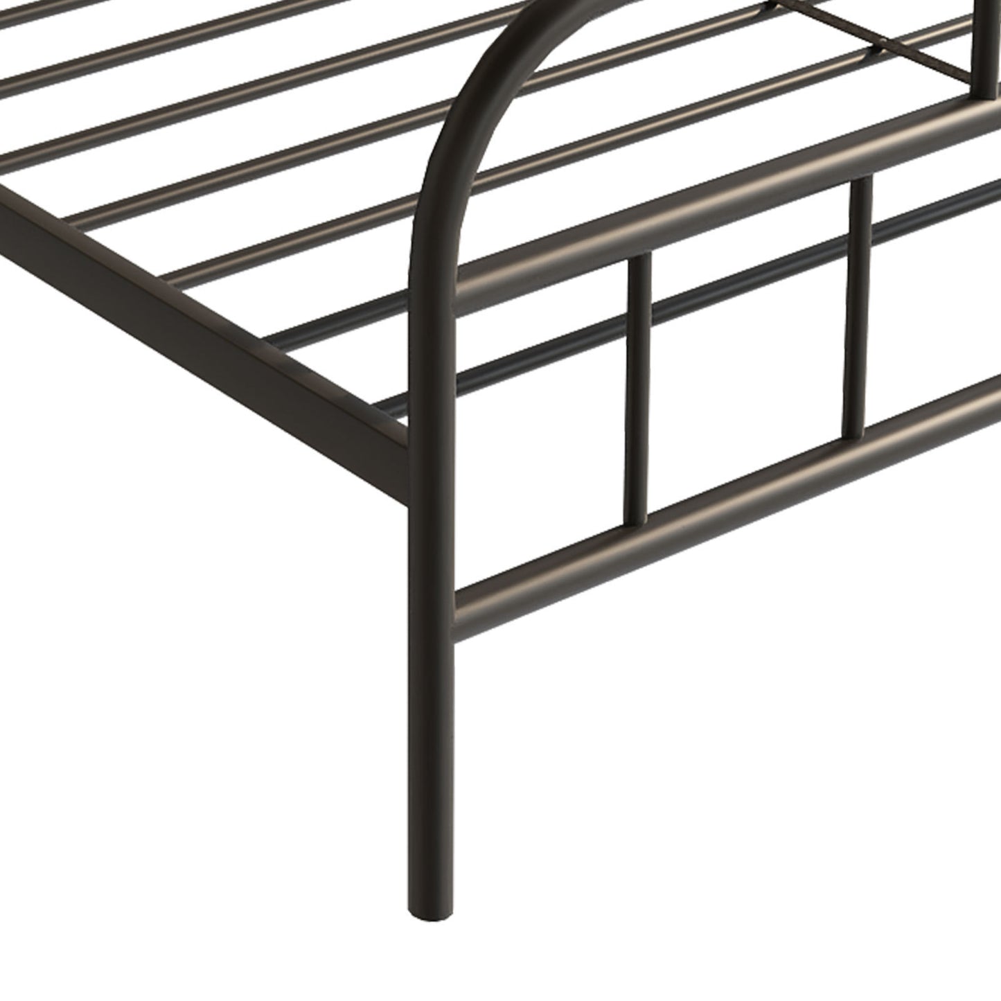 Modern Metal Bed Frame, Mattress Foundation with Upholstered Headboard and Footboard, with Strong Metal Slats Support and 11 Inches Underbed Space,  No Box Spring Needed