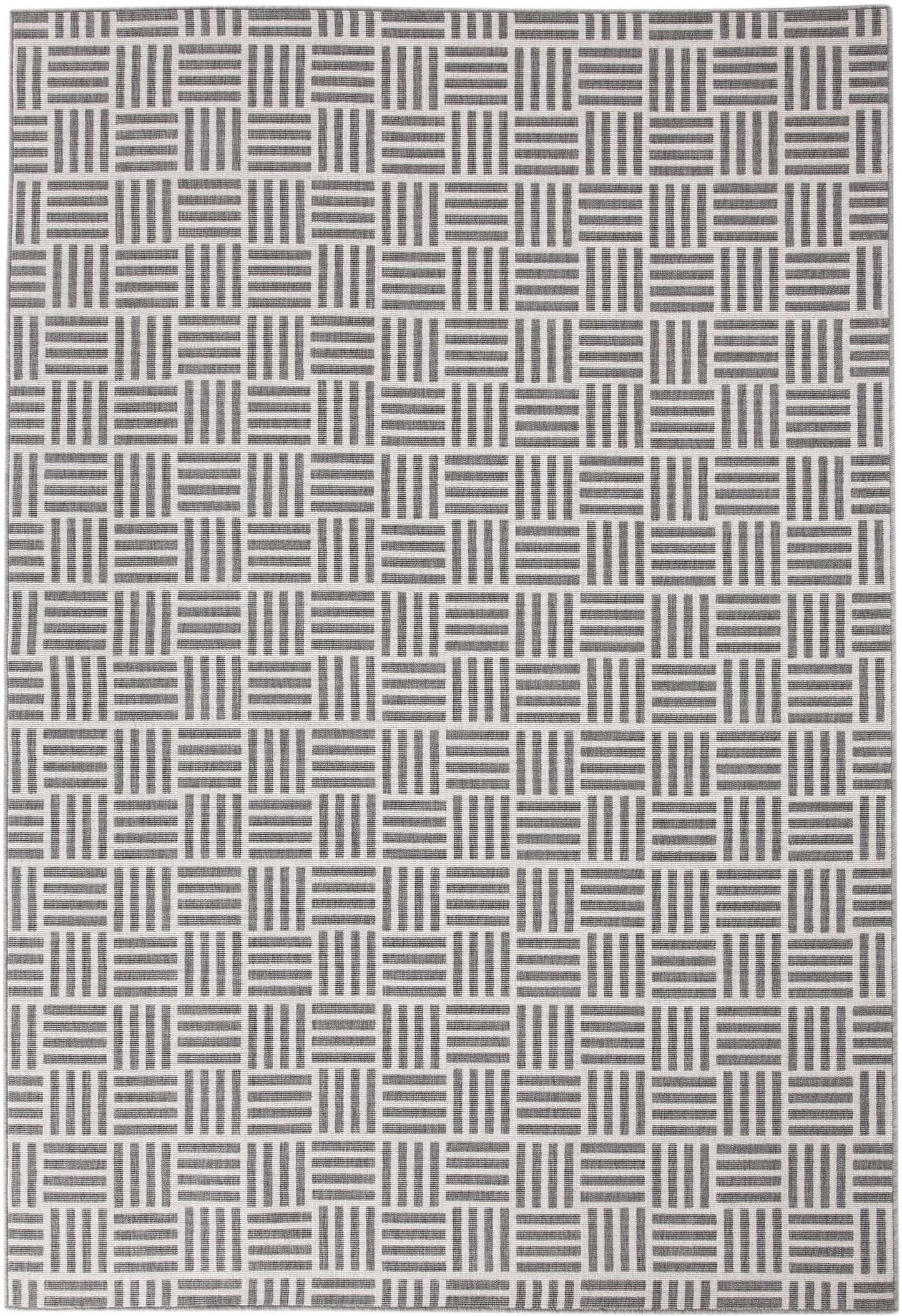 Nantucket White and Gray Polypropylene Indoor/ Outdoor Area Rug 8x10