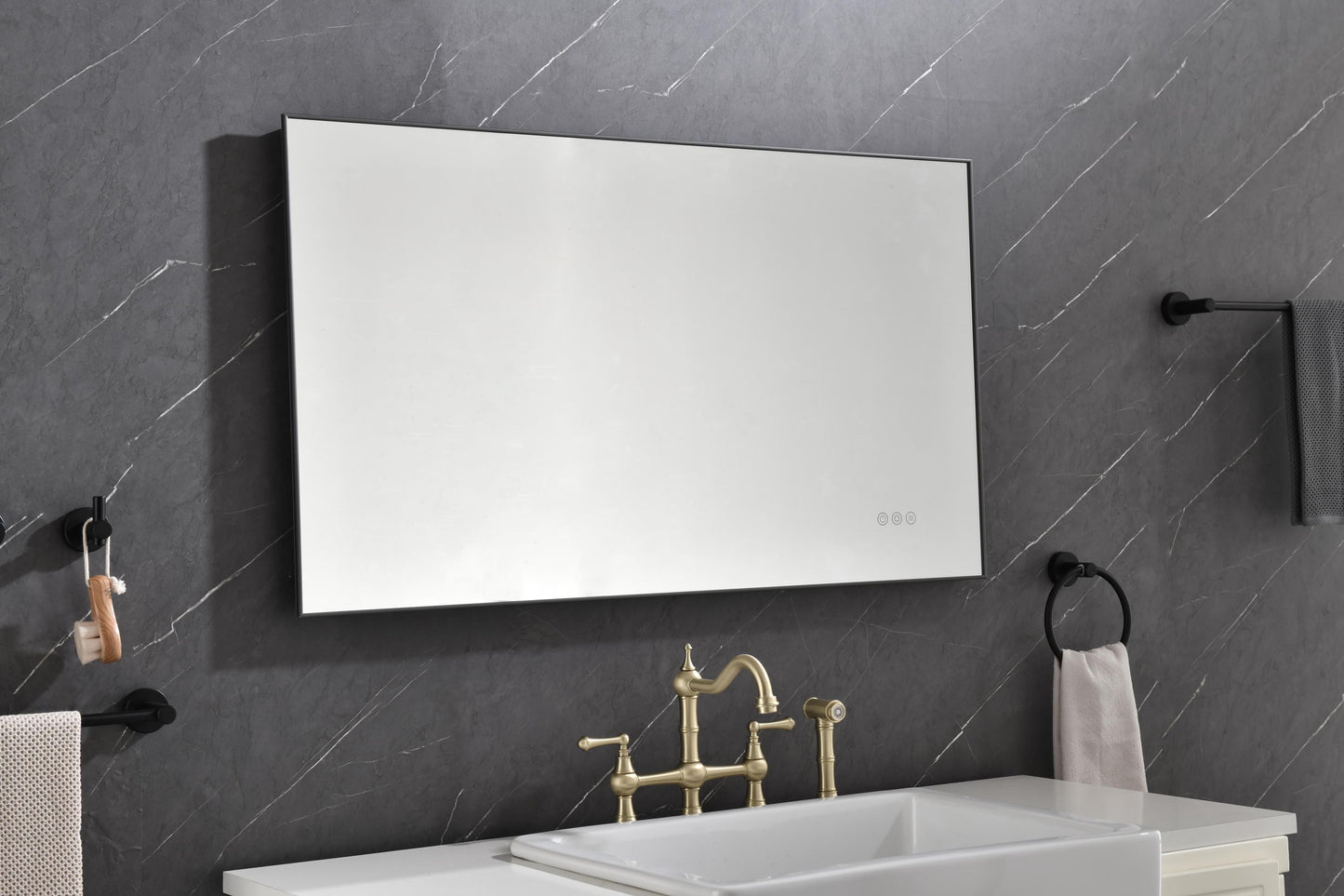 42x 24 Inch LED Mirror Bathroom Vanity Mirror with Back Light, Wall Mount Anti-Fog Memory Large Adjustable Vanity Mirror
