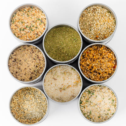 Deluxe Home Chef Flavor Kit | 8 Gourmet Seasonings & Salts In A Handsome Gift Tin by Gustus Vitae