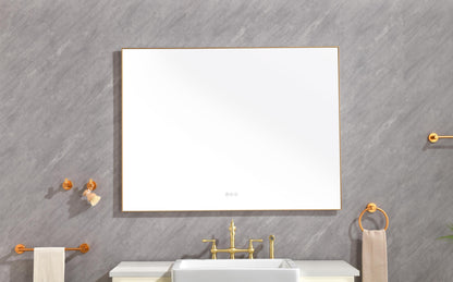 Super Bright Led Bathroom Mirror with Lights, Metal Frame Mirror Wall Mounted Lighted Vanity Mirrors for Wall, Anti Fog Dimmable Led Mirror for Makeup, Horizontal/Verti