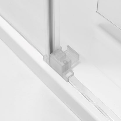 TRUSTMADE 48 in. H x 34 in. W x 76 in. H Semi-Frameless Square Sliding Shower Enclosure (cUPC Approved), w/ Invisible Rollers