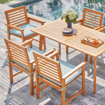 Kapalua Honey 3-piece Nautical Eucalyptus Wodden Outdoor Bar Set