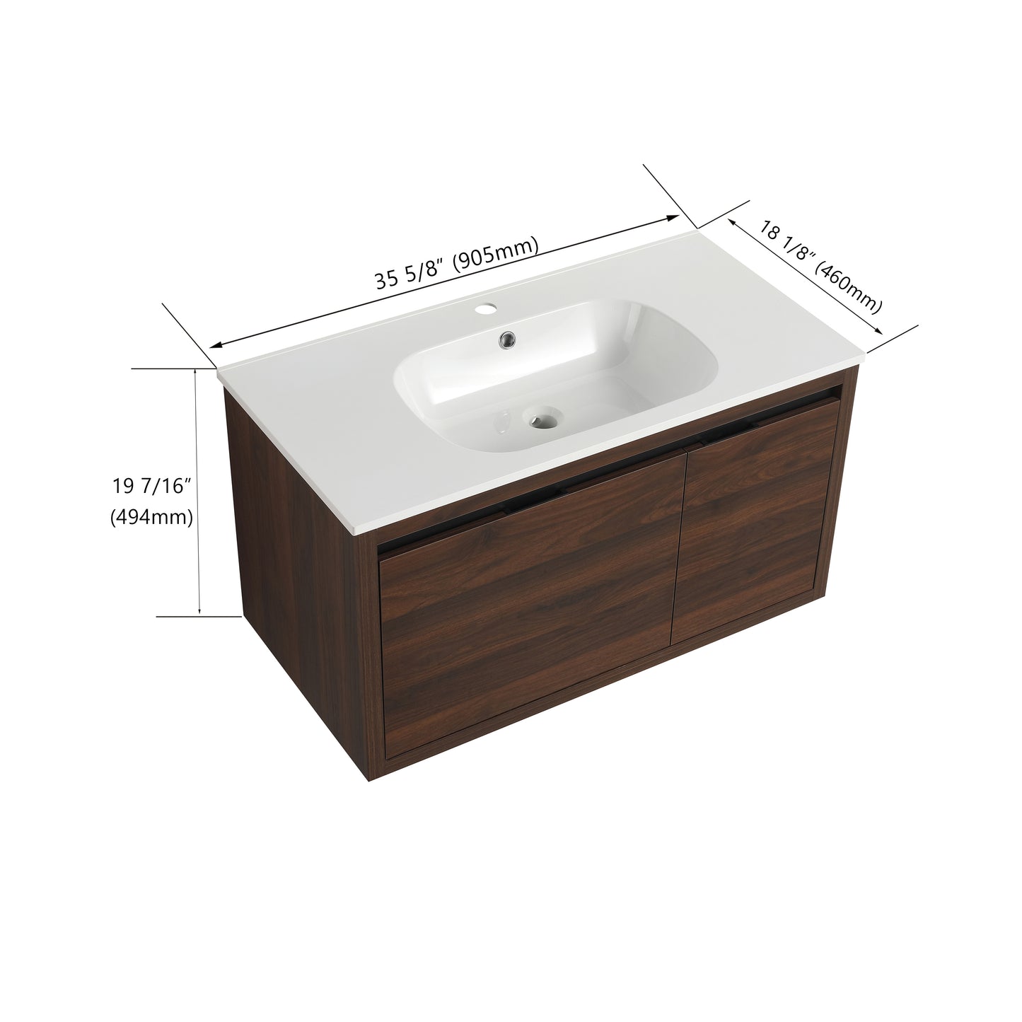 36 Inch Bathroom Vanity With Gel Sink