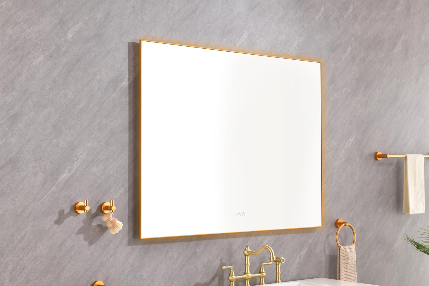 Super Bright Led Bathroom Mirror with Lights, Metal Frame Mirror Wall Mounted Lighted Vanity Mirrors for Wall, Anti Fog Dimmable Led Mirror for Makeup, Horizontal/Verti