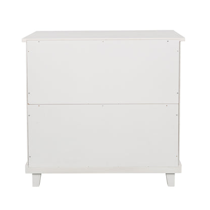 Modern Bedroom Nightstand with 3 Drawers Storage , White