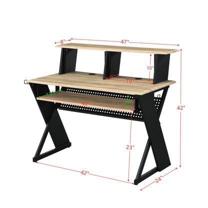 ACME Annette Music Desk, Natural & Black Finish OF00992